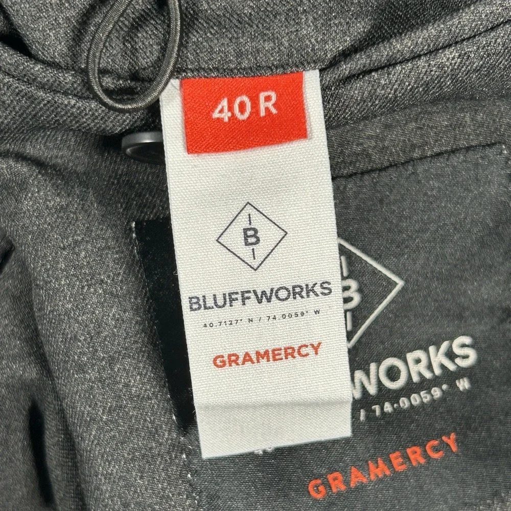Bluffworks Gramercy Travel Blazer Men's Size 40R Slim Fit Navy Blue Zip Pockets - Picture 14 of 16